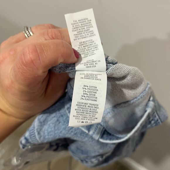 Aerie Denim Strapless Corset Top Size XS Smocked Back Y2K Bustier Tube - Picture 4 of 7